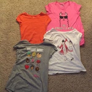 Justice 3 girls Tshirts white shirt not available